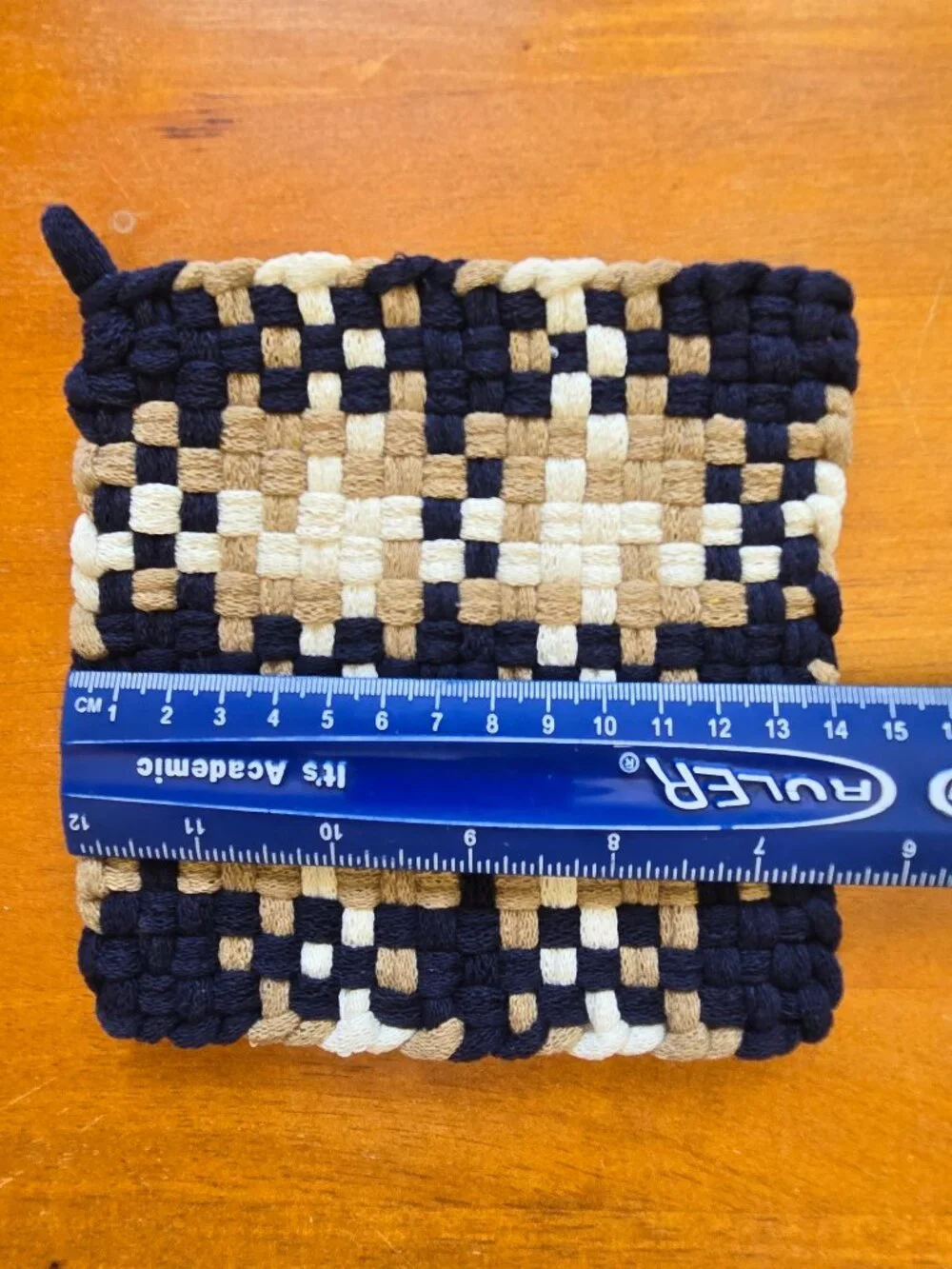 Set of 2 Handmade Artisan Cotton Woven Loomed Nautica Potholders Hot PadsTrivets